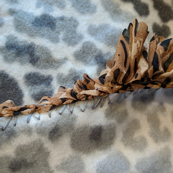 Cheetah leopard print fleece blanket - Picture 2 of 2